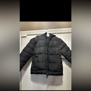 Swiss Tech Kids Black Hooded Puffer Coat